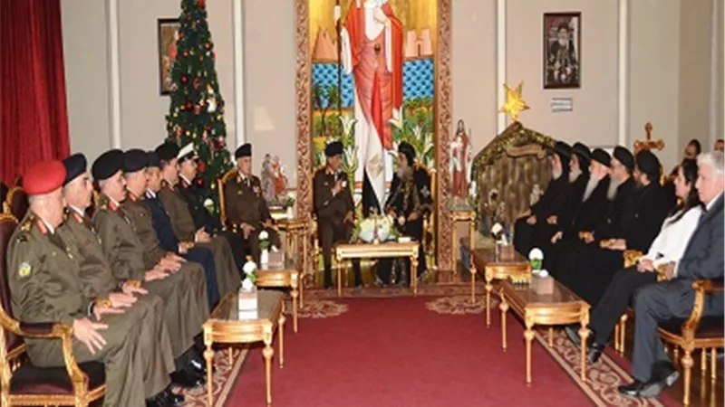 الفريق أول محمد زكى يهنئ البابا تواضروس الثانى بعيد الميلاد المجيد