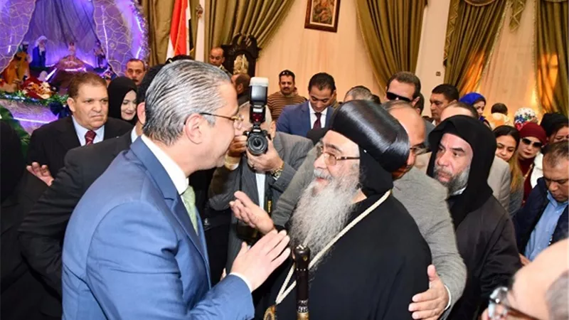 محافظ الفيوم يقدم التهنئة بعيد الميلاد المجيد بدير الأنبا آبرام
