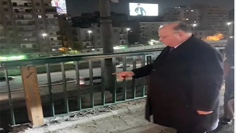 محافظ القاهرة يتفقد كوبري أكتوبر ليلاً