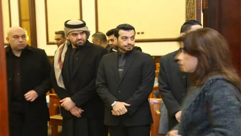 الجسمي اول الحضور فى عزاء والد ايهاب توفيق