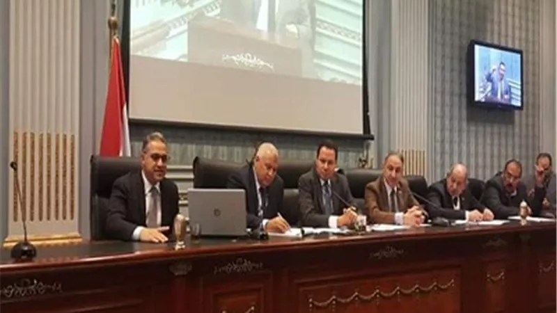 الزملوط يلتقي نواب الوادى الجديد خلال جلسة استجواب لجنة الري بمجلس النواب