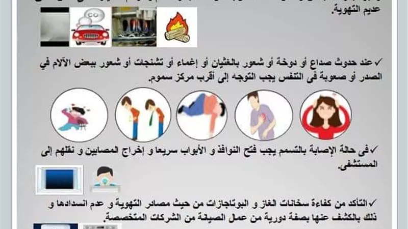سموم الإسكندرية يحذر من ارتفاع حالات التسمم بسبب غاز أول الكربون