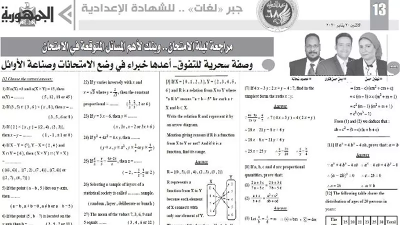 أهم المراجعات في الجبر 
