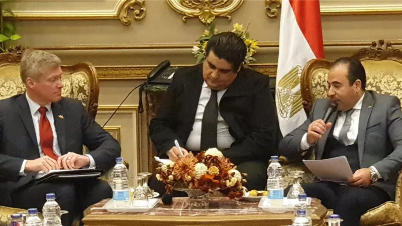 النائب أحمد بدوي يستقبل نائب وزيرالتجارة والخدمات الرقمية الأمريكي