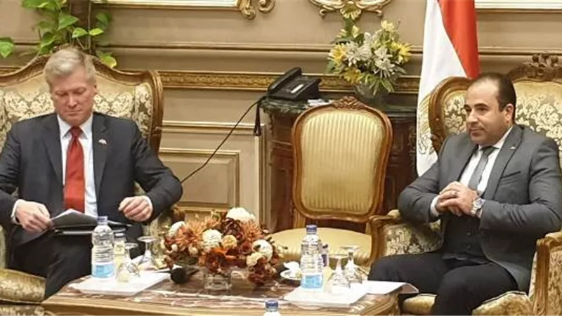 أحمد بدوى يستعرض تشريعات تكنولوجيا المعلومات مع الوفد الأمريكى.. ويؤكد: أبرزها قانون حماية البيانات.. صور