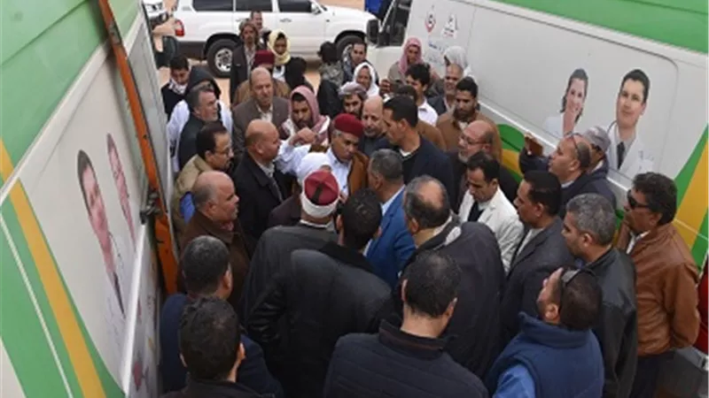 قافلة تجمعات الشايط والعايط واجعوين بمطروح تنهى اعمالها بالكشف على 272 حالة