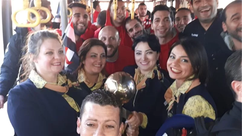 استقبال حافل لأبطال اليد فى مطار القاهرة عقب التتويج باللقب