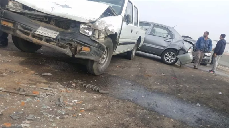 تحطم 4 سيارات فى حادث مرورى أثناء زيارة وزير الشباب للفيوم