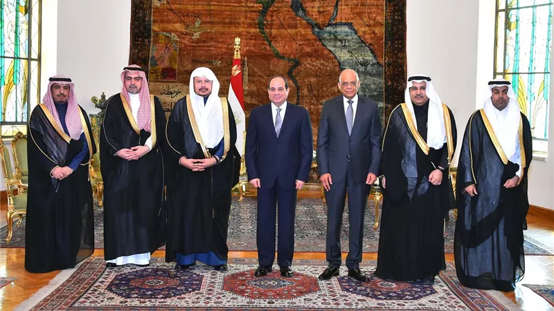 الرئيس السيسى يستقبل رئيس مجلس الشورى السعودى