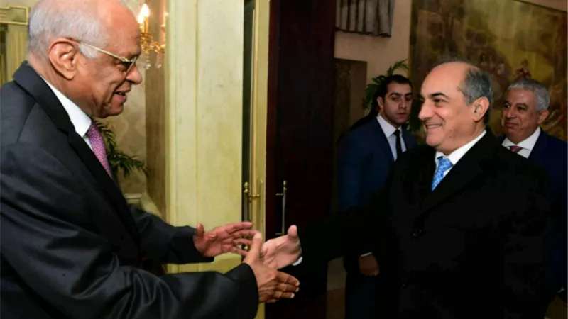 عبدالعال فى وداع رئيس مجلس النواب القبرصى قبل مغادرته مصر