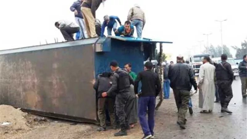 إصابة 18 مجند في انقلاب سيارة ترحيلات فى الدقهلية