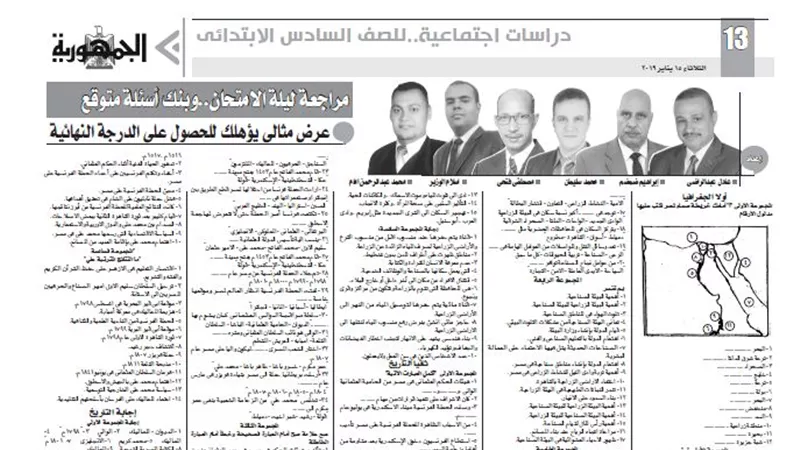 عرض مثالى للحصول على الدرجات النهائية للدراسات الاجتماعية للصف السادس الابتدائى
