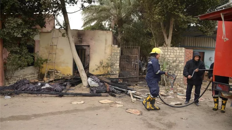 حريق في القصاصين بسبب سوء الأحوال الجوية