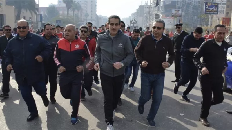 رحمى وعطا يشهدان المهرجان الرياضي لسباق الجري 