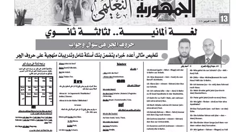 تلخيص مثالى للغة الالمانية للثانوية العامة