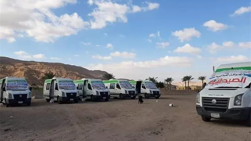 قوافل طبية مجانية الي أودية أبورديس وكاترين بجنوب سيناء