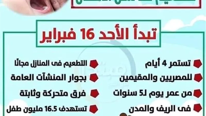 السويس تستعد للحملة القومية ضد شلل الأطفال