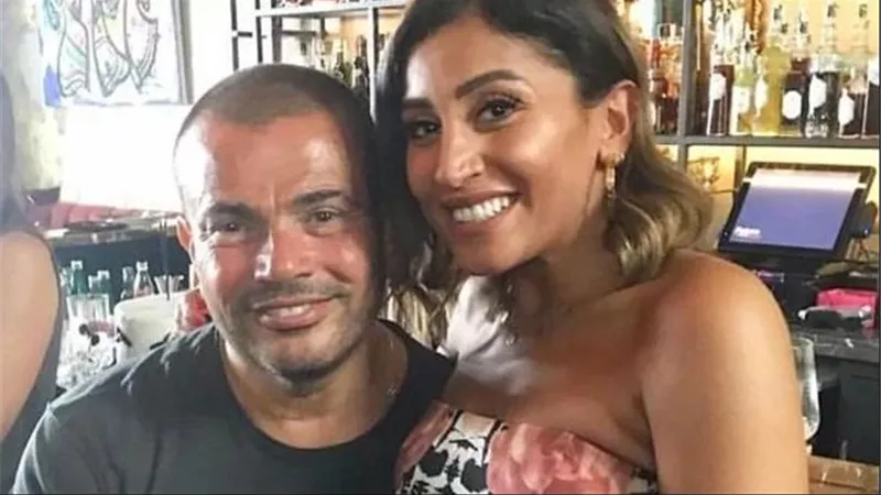 رسالة من 3 كلمات من عمرو دياب إلى دينا الشربيني في عيد الحب