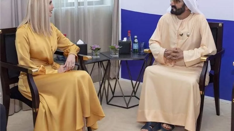 محمد بن راشد وعبد الله بن زايد يستقبلان إيفانكا ترامب
