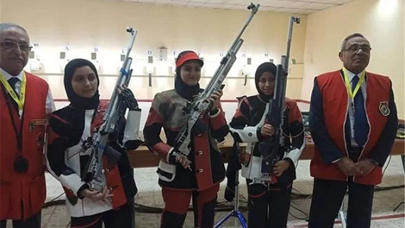 فريدة درويش تتوج بالميدالية الذهبية فى البطولة العربية للرماية.. صور