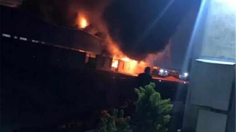 حريق في المنطقة الصناعية جنوب بورسعيد