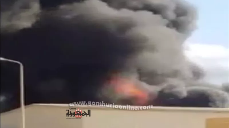حريق بمصنع أحبار ببرج العرب غرب الاسكندرية