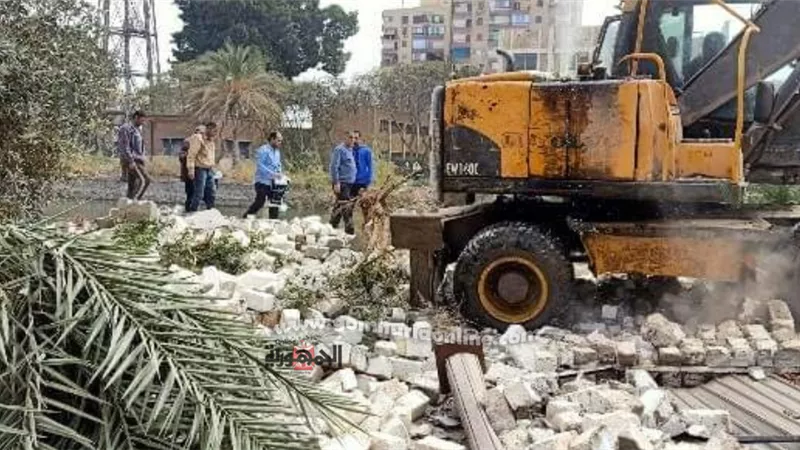 إزالة ٢٩٥ حالة تعدي بمركزى منيا القمح وديرب نجم