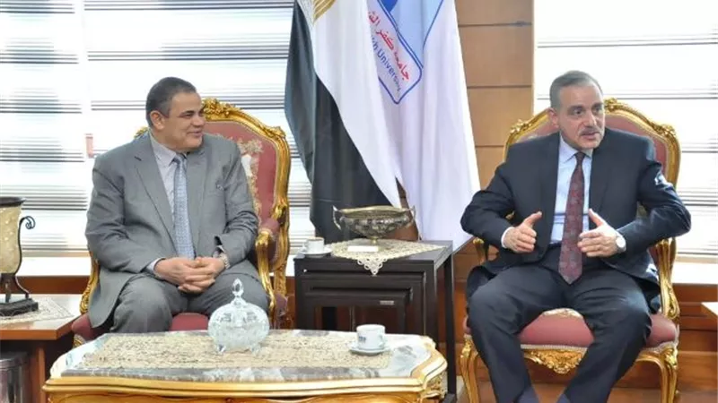 رئيس جامعة كفرالشيخ يستقبل اللواء جمال نور الدين للمشاركة فى اجتماع مجلس الجامعة