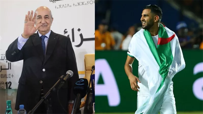 الرئيس الجزائري يثير الجدل على تويتر بتغريدة عن رياض محرز