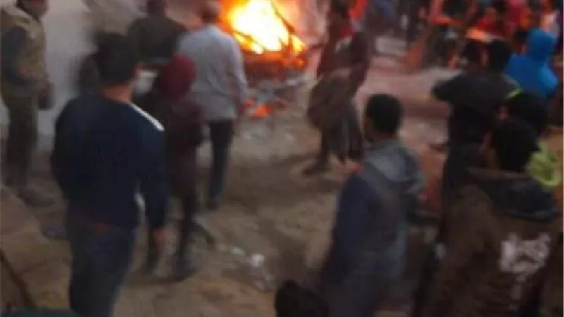 إصابة خفير في حريق جراج بطنطا
