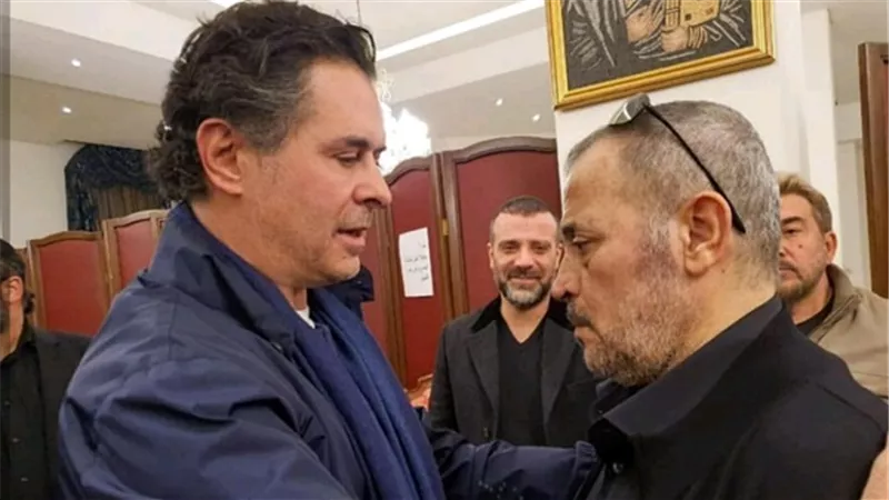 راغب علامة فى عزاء والدة جورج وسوف