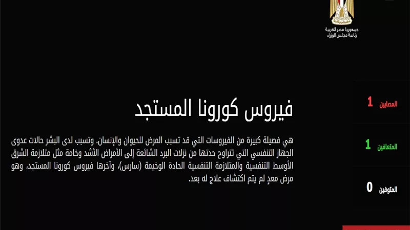بتكليف رئاسي.. الحكومة تطلق موقع خاص بـ كورونا.. ادخل على الرابط التالي