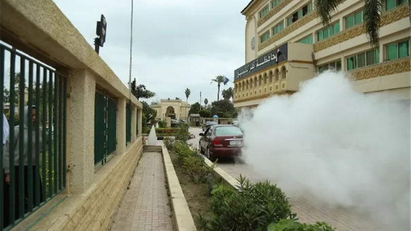 محافظ كفرالشيخ يتابع أعمال التطهير بالديوان العام والمبانى الملحقة .صور