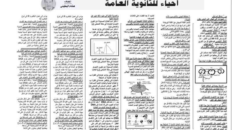 اقوى مراجعة نهائية لمادة الاحياء للثانوية العامة