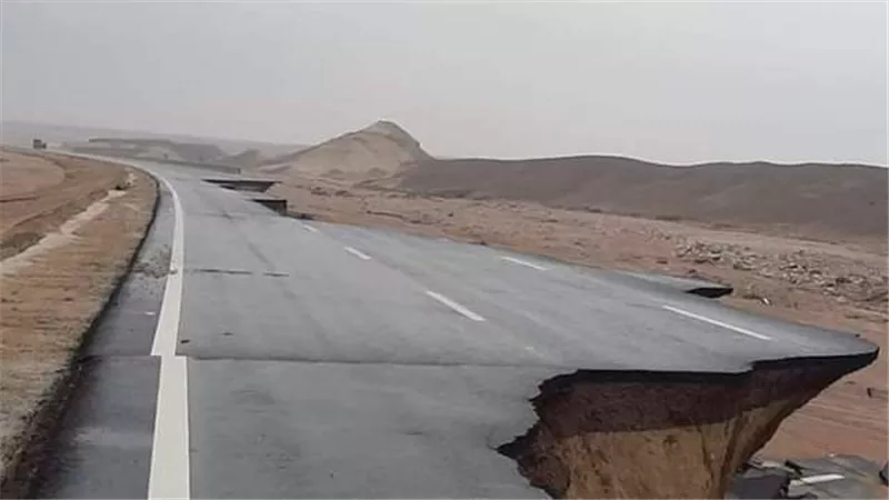 إنهيار اجزاء طريق شرم الشيخ نفق الشهيد احمد حمدي الجديد