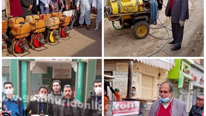 لمجابهة وباء كورونا .. تطهير وتعقيم المساجد والمنشآت والشوارع بالباجور