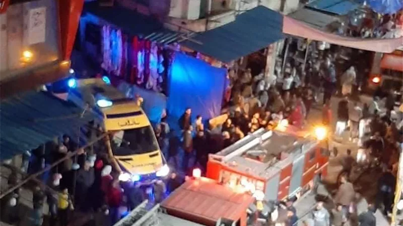 الان حريق بسنترللمفروشات والسجاد بالعصافرة صور