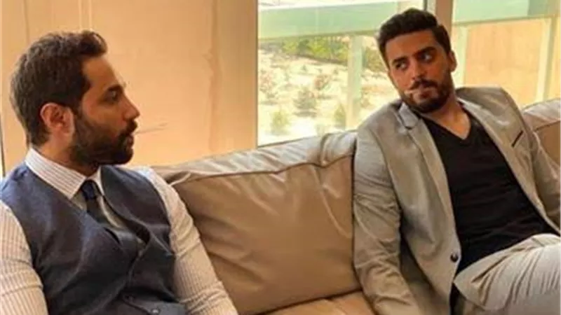 كريم فهمى واسلام جمال يثيران الجدل بسبب ترمومتر الحرارة أثناء التصوير