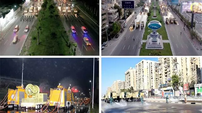 بالفيديو.. القوات المسلحة تنفذ عمليات التعقيم والتطهير لمحور صلاح سالم ووزارة التعاون الدولى