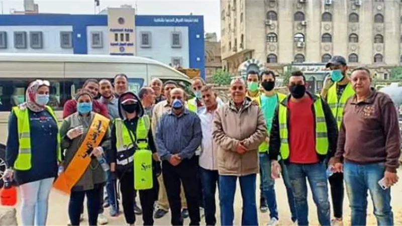 حزب مستقبل وطن بالاميرية ينظم حملة تعقيم مكبرة ضد كورونا.. بالصور