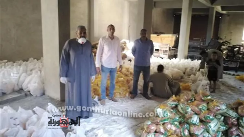 توزيع 2000 شنطة مواد غذائية على المواطنين الأكثر إحتياحا بالقرنة غرب الأقصر