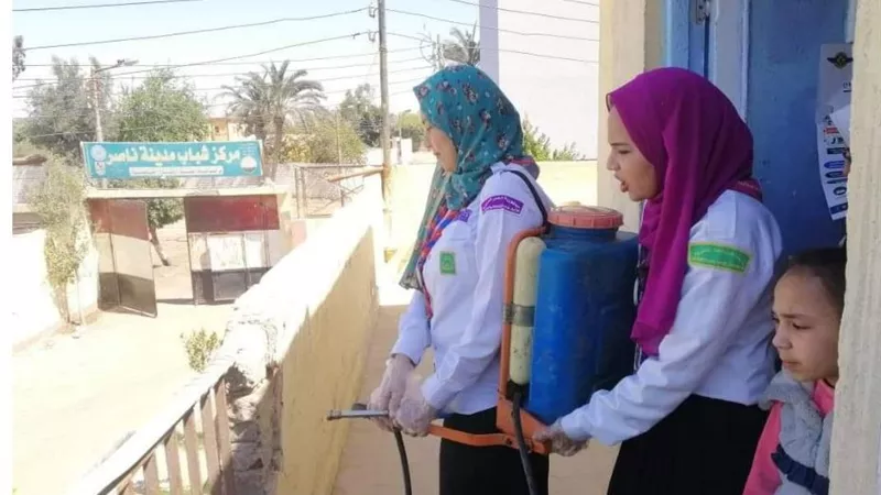 مرشدات بني سويف قد التحدي لمحاربة كورونا
