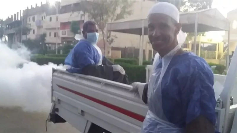 حملات رش مبيدات للقضاء على الناموس والبعوض بشمال الأقصر