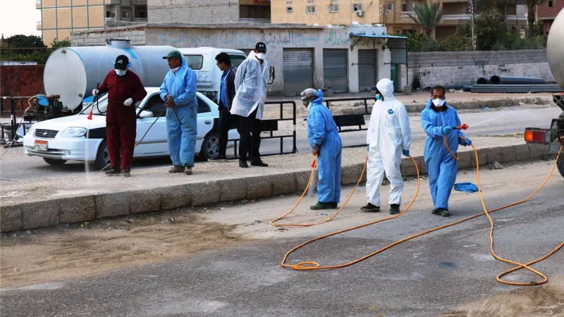 استكمال تطهير وتعقيم مدينة العريش بحضور نائب المحافظ والسكرتير العام المساعد