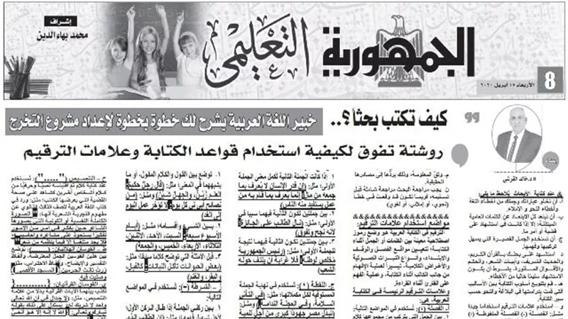 خطوة بخطوة لاعداد مشروع التخرج في اللغة العربية