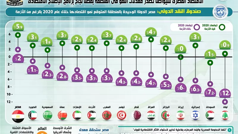 بالإنفو جراف... الاقتصاد المصري يواصل تصدر معدلات النمو في المنطقة