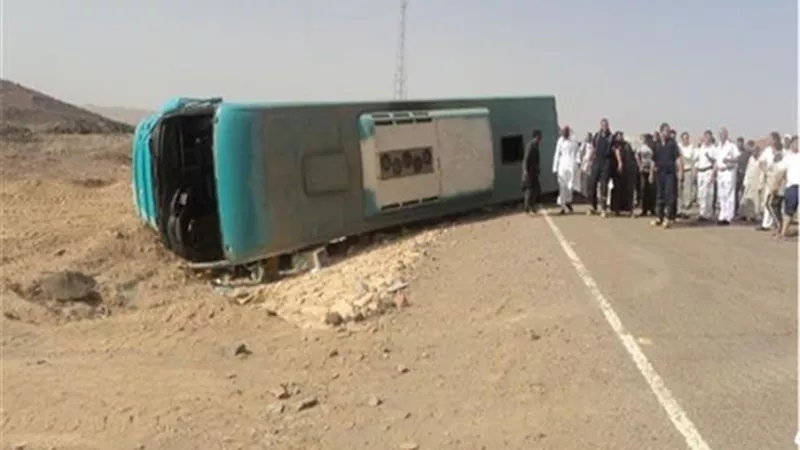 انقلاب أتوبيس على الطريق الصحراوى بالمنيا يسفر عن وفاة وإصابة مايزيد عن 25 فرد (بالأسماء)