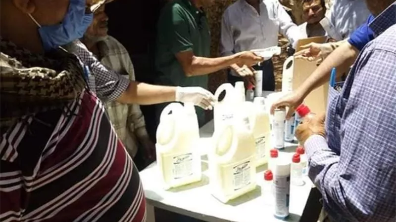 طرح مطهرات بمنافذ بيع وحدات قرى الداخلة بالوادى الجديد