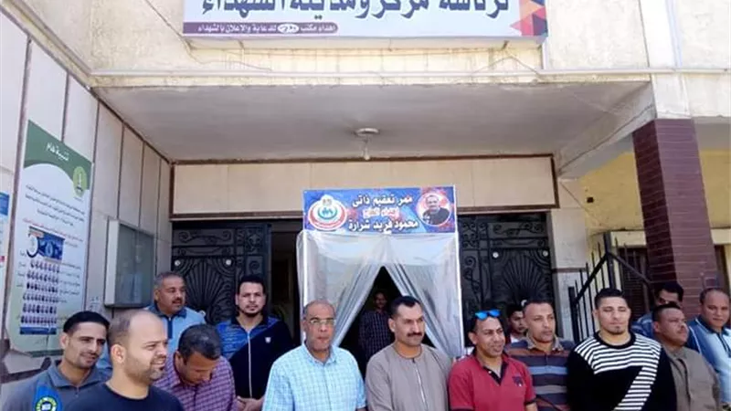 تركيب 3 بوابات تعقيم ذاتي بقرى مدينة الشهداء بالجهود الذاتية