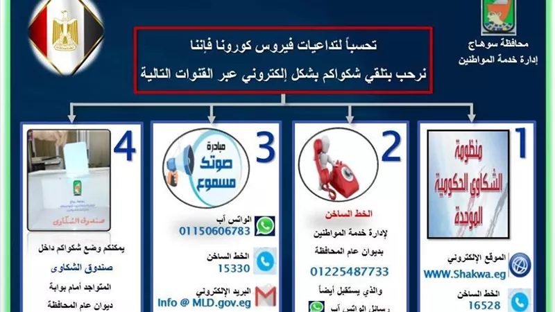 محافظ سوهاج يوجه ببحث آليات جديدة لاستقبال شكاوى المواطنين والرد عليها